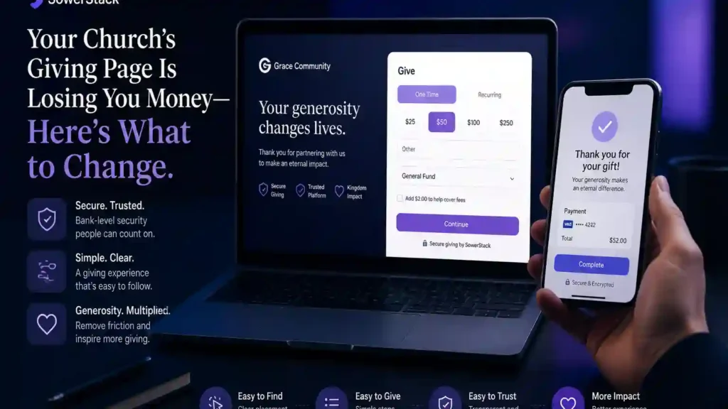 SowerStack featured image for Your Church's Giving Page Is Losing You Money — Here's What to Change