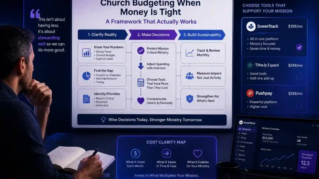 SowerStack featured image for Church Budgeting When Money Is Tight: A Framework That Actually Works