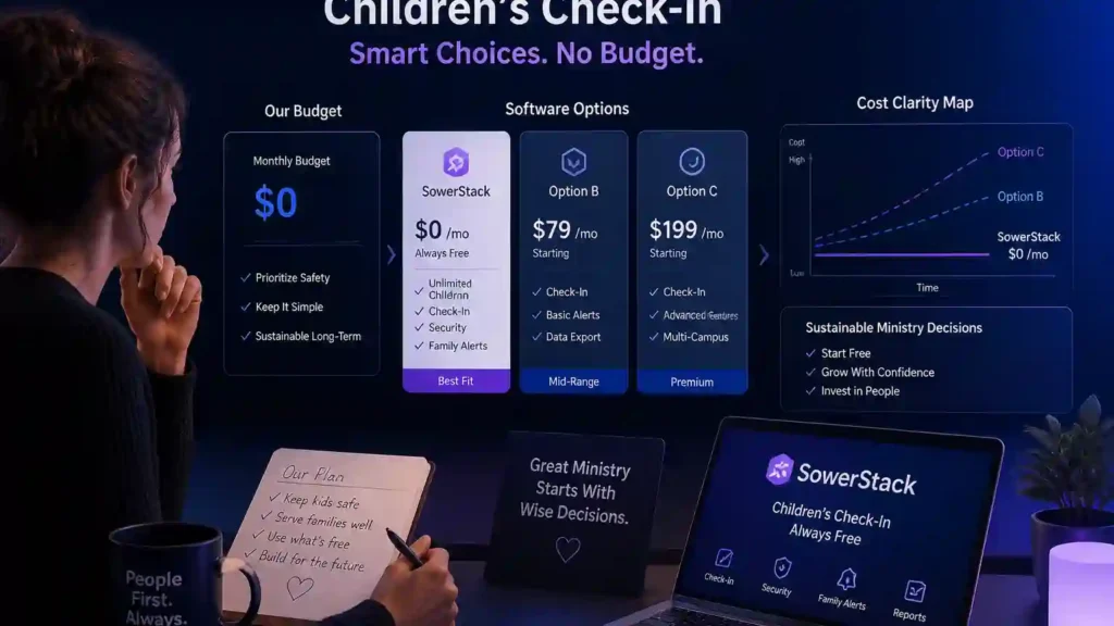 SowerStack featured image for How to Set Up Children's Check-In at a Church with No Budget