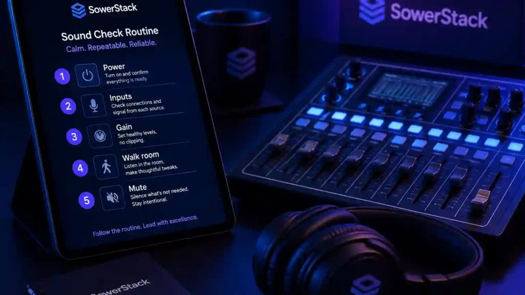 SowerStack featured image for The sound check routine every church sound tech should follow