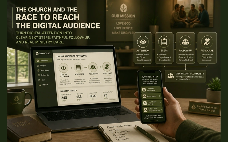 Brighter army-green SowerStack featured image for The church and the race to reach the digital audience.