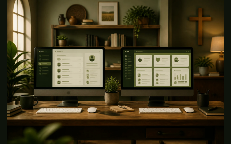 SowerStack editorial green featured image for Breeze vs ChurchTrac: Which One Fits a Smaller Church Better?