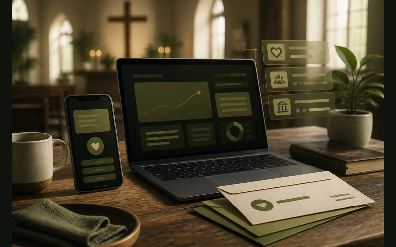 SowerStack editorial green featured image for 5 Online Giving Platforms for Churches on a Budget
