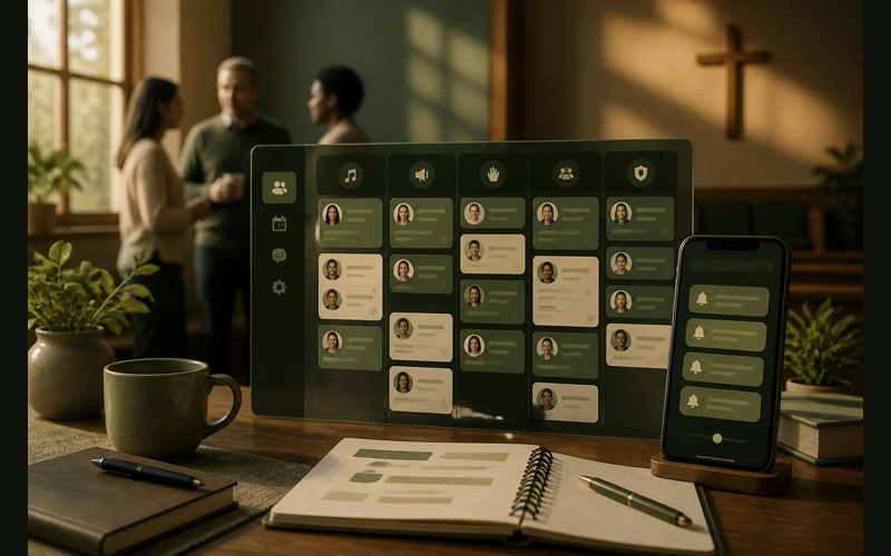 SowerStack editorial green featured image for Volunteer Scheduling Software: Is It Worth It for a Church Under 200?