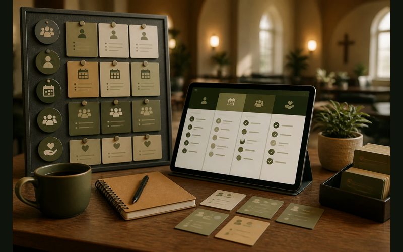 SowerStack editorial green featured image for 6 Free or Cheap Tools for Managing Church Volunteers